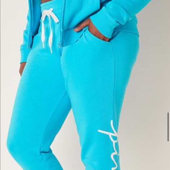 Vs pink crop crew skinny jogger short sleeve tee Neon scuba script logo - Picture 9 of 15